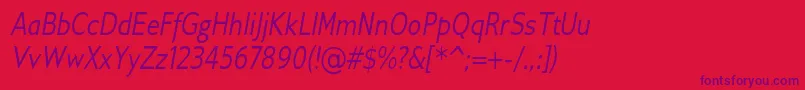 GilliusadfConditalic Font – Purple Fonts on Red Background