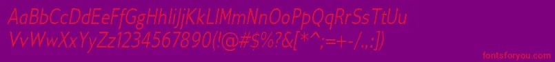 GilliusadfConditalic Font – Red Fonts on Purple Background