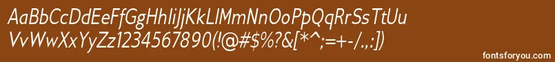 GilliusadfConditalic Font – White Fonts on Brown Background
