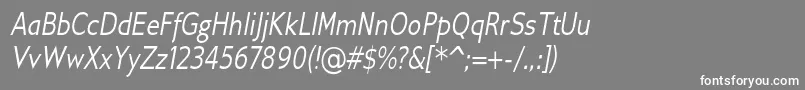 GilliusadfConditalic Font – White Fonts on Gray Background