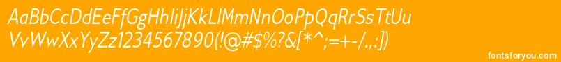 GilliusadfConditalic Font – White Fonts on Orange Background