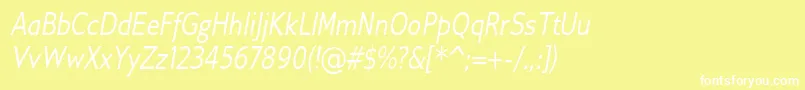 GilliusadfConditalic Font – White Fonts on Yellow Background