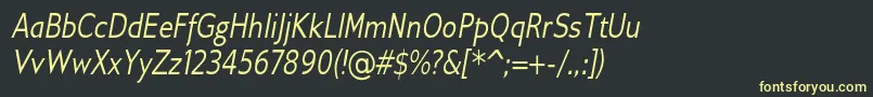GilliusadfConditalic Font – Yellow Fonts on Black Background