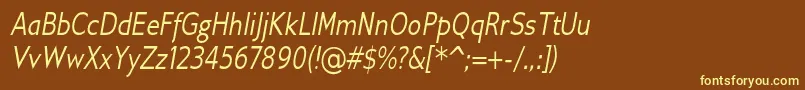 GilliusadfConditalic Font – Yellow Fonts on Brown Background