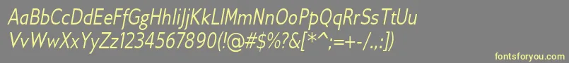 GilliusadfConditalic Font – Yellow Fonts on Gray Background