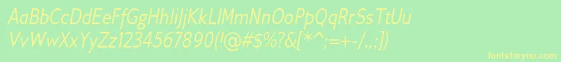 GilliusadfConditalic Font – Yellow Fonts on Green Background