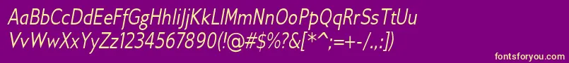 GilliusadfConditalic Font – Yellow Fonts on Purple Background