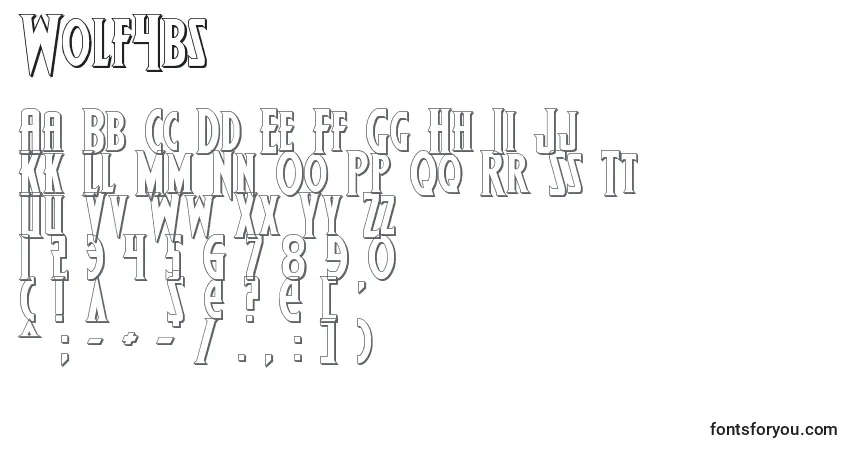 Czcionka Wolf4bs – alfabet, cyfry, specjalne znaki