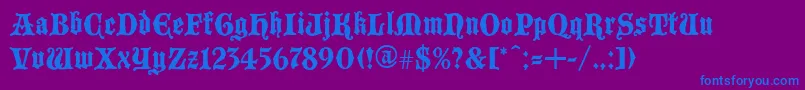 Blackwoodcastle Font – Blue Fonts on Purple Background