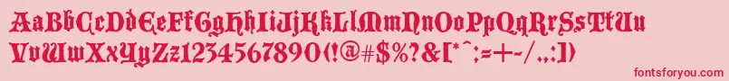 Blackwoodcastle Font – Red Fonts on Pink Background