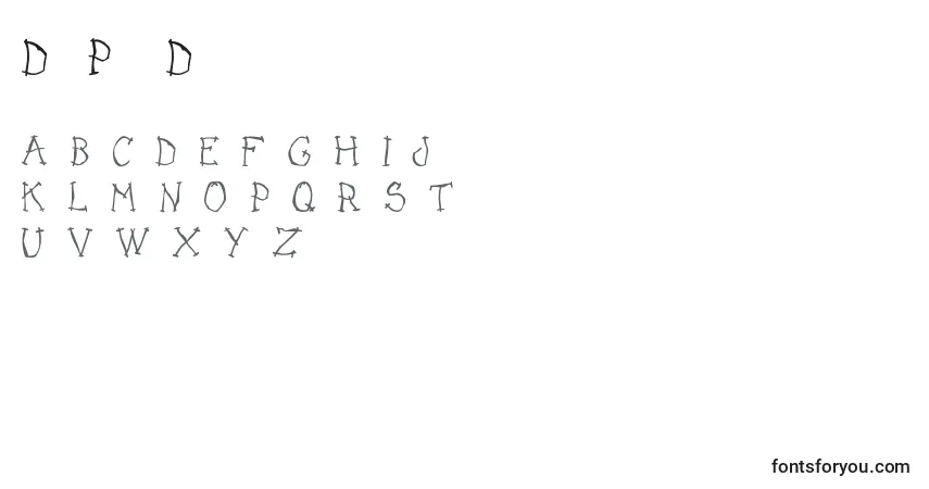 Czcionka DarkPlaceDemo – alfabet, cyfry, specjalne znaki