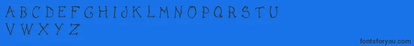 DarkPlaceDemo-Schriftart – Schwarze Schriften auf blauem Hintergrund