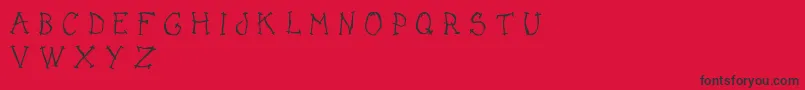 Fonte DarkPlaceDemo – fontes pretas em um fundo vermelho