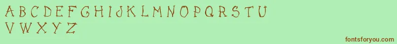 Шрифт DarkPlaceDemo – коричневые шрифты на зелёном фоне