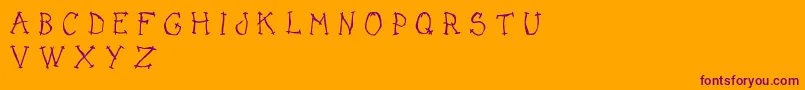 DarkPlaceDemo-Schriftart – Violette Schriften auf orangefarbenem Hintergrund