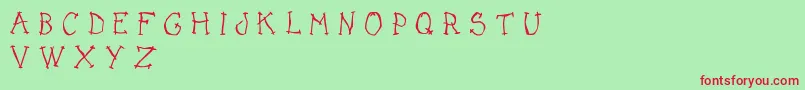 DarkPlaceDemo Font – Red Fonts on Green Background
