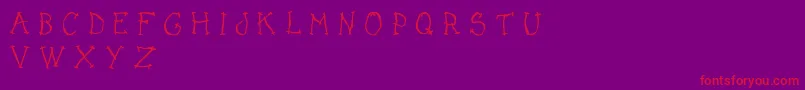フォントDarkPlaceDemo – 紫の背景に赤い文字