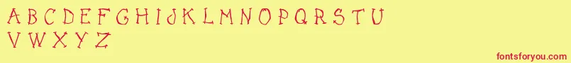 DarkPlaceDemo Font – Red Fonts on Yellow Background
