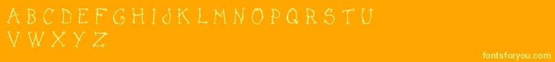 DarkPlaceDemo Font – Yellow Fonts on Orange Background
