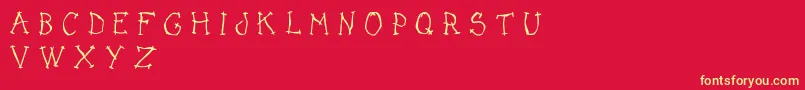 DarkPlaceDemo Font – Yellow Fonts on Red Background