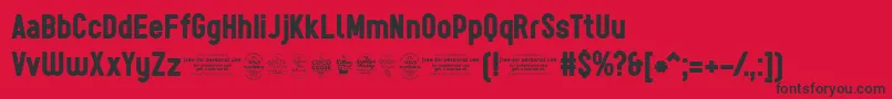 Sugotrial Font – Black Fonts on Red Background
