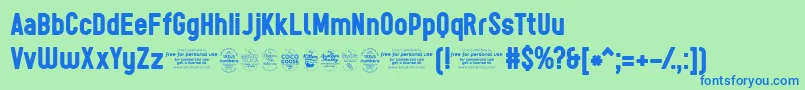 Sugotrial Font – Blue Fonts on Green Background