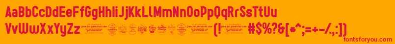 Sugotrial Font – Red Fonts on Orange Background