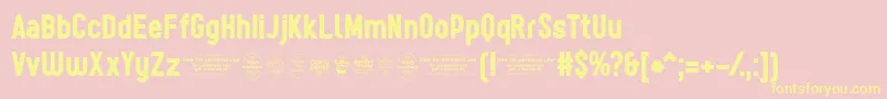 Sugotrial Font – Yellow Fonts on Pink Background