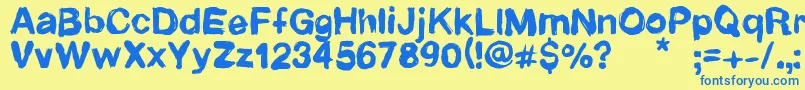 Newrotic-Schriftart – Blaue Schriften auf gelbem Hintergrund