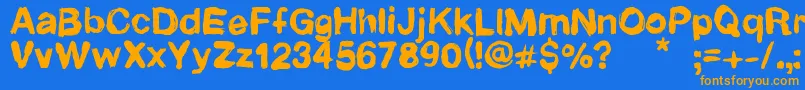 Police Newrotic – polices orange sur fond bleu