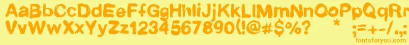 Newrotic Font – Orange Fonts on Yellow Background