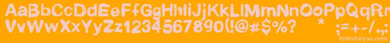 Fonte Newrotic – fontes rosa em um fundo laranja