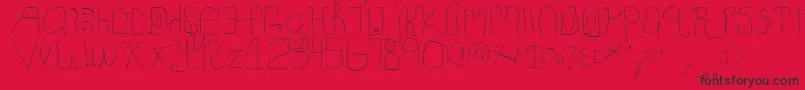 ChildhoodThin Font – Black Fonts on Red Background