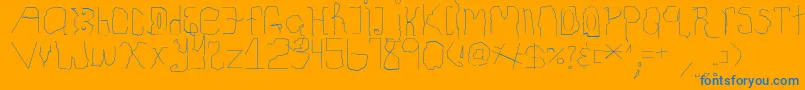 ChildhoodThin Font – Blue Fonts on Orange Background