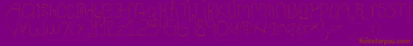 ChildhoodThin-Schriftart – Braune Schriften auf violettem Hintergrund