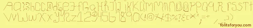 ChildhoodThin Font – Brown Fonts on Yellow Background