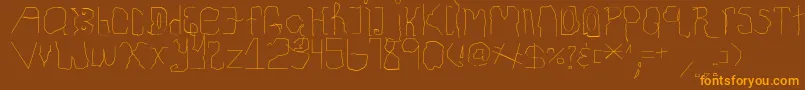 ChildhoodThin Font – Orange Fonts on Brown Background