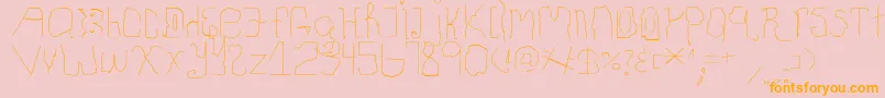 ChildhoodThin Font – Orange Fonts on Pink Background