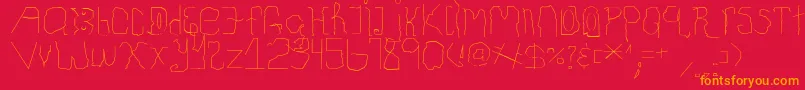 ChildhoodThin Font – Orange Fonts on Red Background