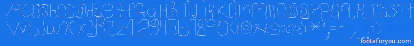 ChildhoodThin Font – Pink Fonts on Blue Background