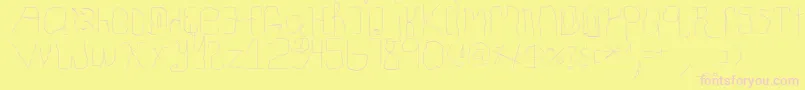 ChildhoodThin Font – Pink Fonts on Yellow Background