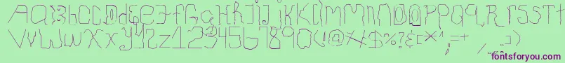 ChildhoodThin Font – Purple Fonts on Green Background