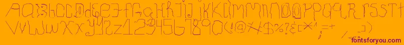 ChildhoodThin Font – Purple Fonts on Orange Background