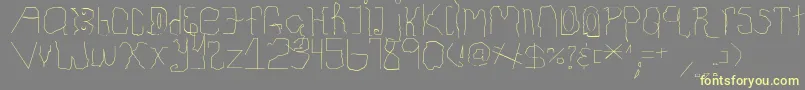 ChildhoodThin Font – Yellow Fonts on Gray Background