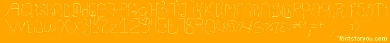 ChildhoodThin Font – Yellow Fonts on Orange Background