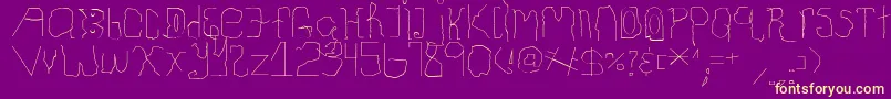 ChildhoodThin Font – Yellow Fonts on Purple Background