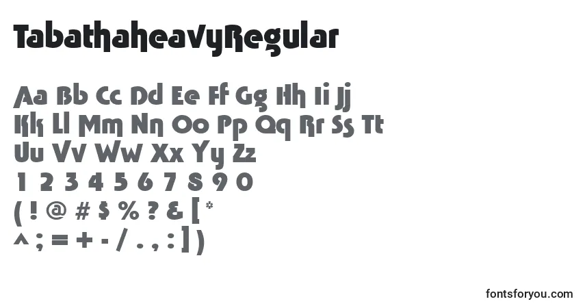 Schriftart TabathaheavyRegular – Alphabet, Zahlen, spezielle Symbole