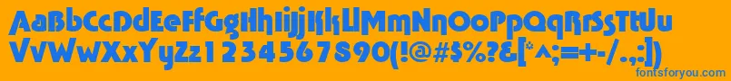 TabathaheavyRegular Font – Blue Fonts on Orange Background