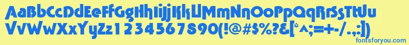 TabathaheavyRegular Font – Blue Fonts on Yellow Background
