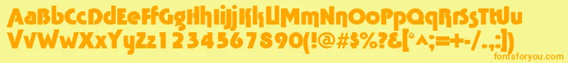 TabathaheavyRegular Font – Orange Fonts on Yellow Background